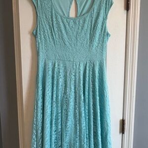 Torrid Light Blue Lace Keyhole dress